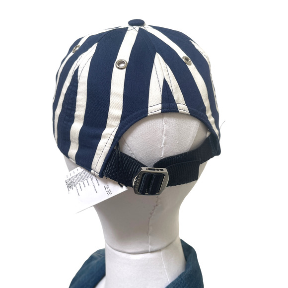 Sandro Paris Hat Striped Navy Baseball Cotton Adjustable Cap NWT - Picture 3 of 5